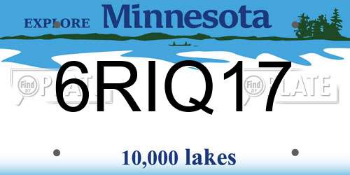 6RIQ17 Minnesota License Plate