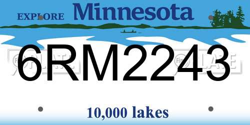 6RM2243 Minnesota License Plate