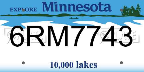 6RM7743 Minnesota License Plate
