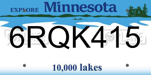 6RQK415 Minnesota License Plate