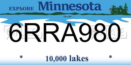 6RRA980 Minnesota License Plate
