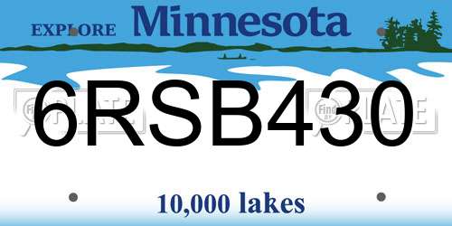 6RSB430 Minnesota License Plate