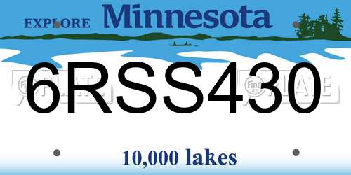 6RSS430 Minnesota License Plate