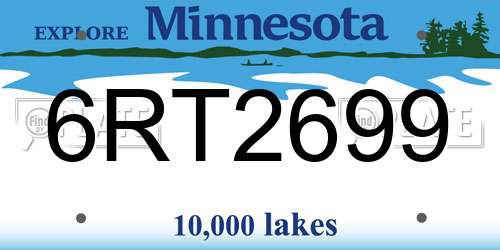 6RT2699 Minnesota License Plate