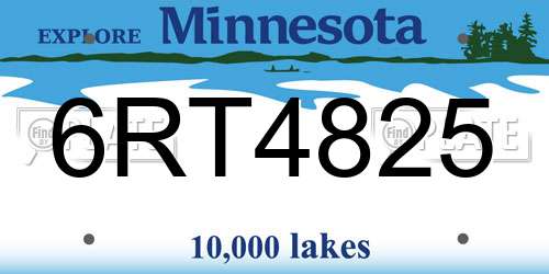 6RT4825 Minnesota License Plate