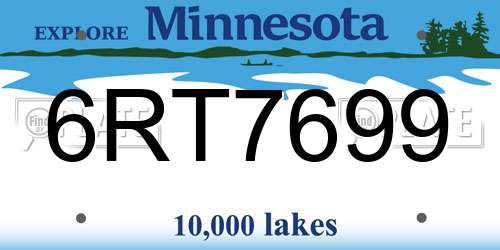 6RT7699 Minnesota License Plate
