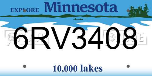 6RV3408 Minnesota License Plate