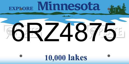 6RZ4875 Minnesota License Plate