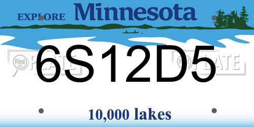 6S12D5 Minnesota License Plate