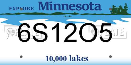 6S12O5 Minnesota License Plate