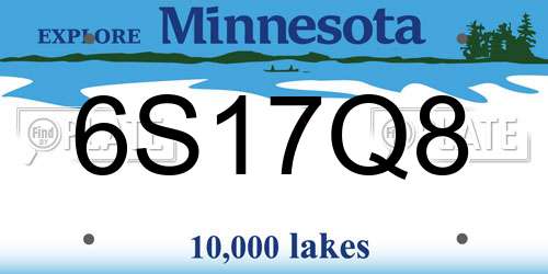 6S17Q8 Minnesota License Plate