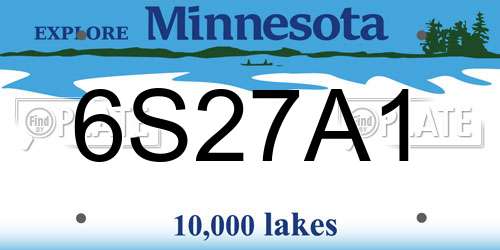 6S27A1 Minnesota License Plate