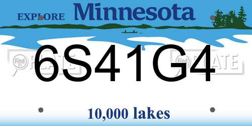 6S41G4 Minnesota License Plate