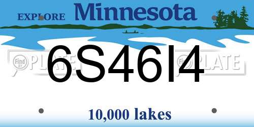 6S46I4 Minnesota License Plate