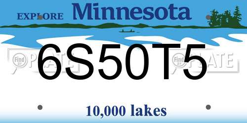 6S50T5 Minnesota License Plate