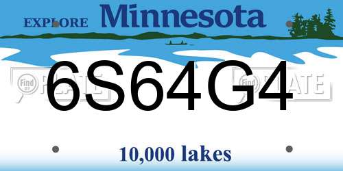 6S64G4 Minnesota License Plate