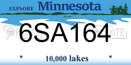 6SA164 Minnesota License Plate