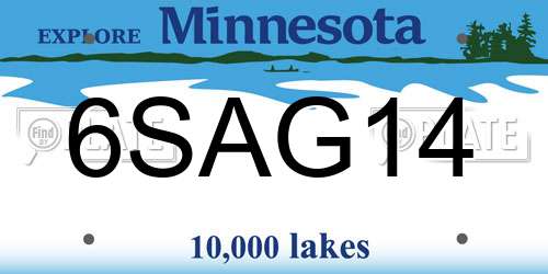 6SAG14 Minnesota License Plate