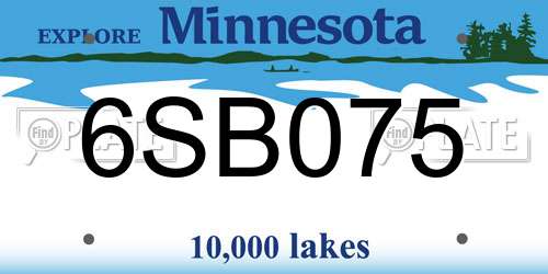 6SB075 Minnesota License Plate