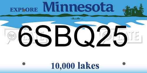 6SBQ25 Minnesota License Plate