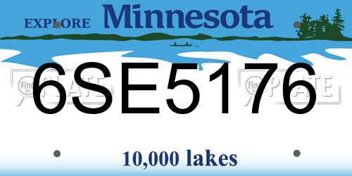 6SE5176 Minnesota License Plate