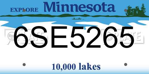 6SE5265 Minnesota License Plate