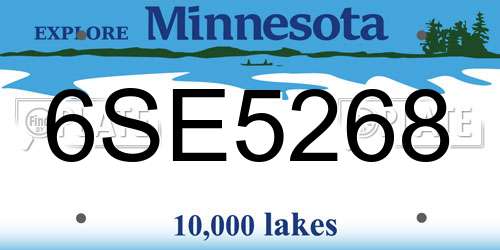6SE5268 Minnesota License Plate
