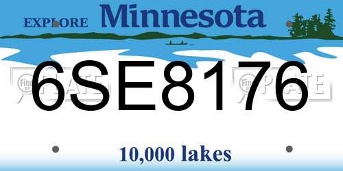 6SE8176 Minnesota License Plate