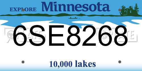 6SE8268 Minnesota License Plate