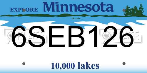 6SEB126 Minnesota License Plate