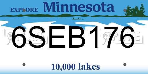 6SEB176 Minnesota License Plate