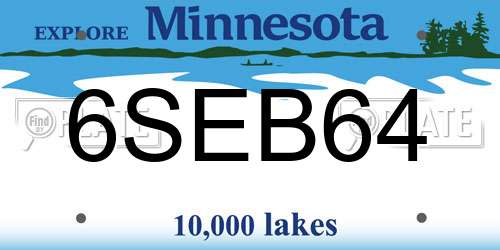 6SEB64 Minnesota License Plate