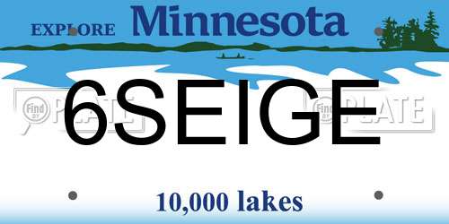 6SEIGE Minnesota License Plate