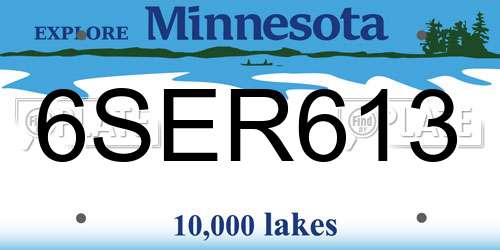 6SER613 Minnesota License Plate