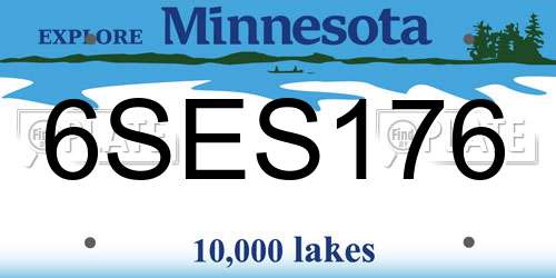 6SES176 Minnesota License Plate