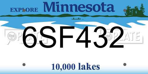 6SF432 Minnesota License Plate