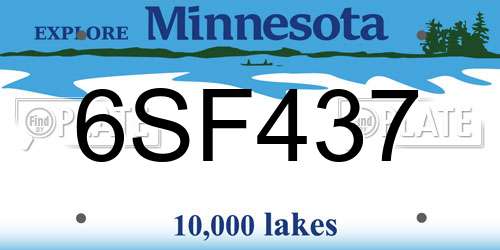 6SF437 Minnesota License Plate