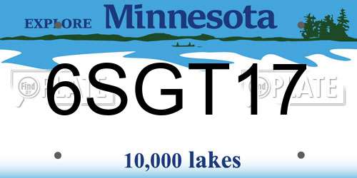 6SGT17 Minnesota License Plate
