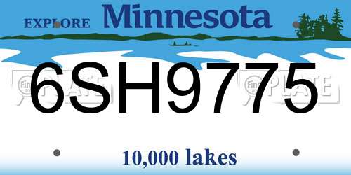 6SH9775 Minnesota License Plate