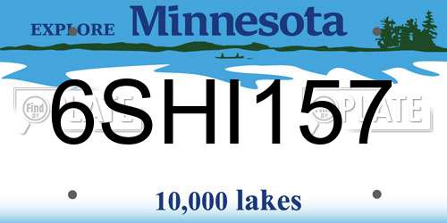 6SHI157 Minnesota License Plate