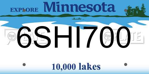 6SHI700 Minnesota License Plate