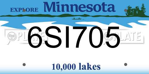 6SI705 Minnesota License Plate