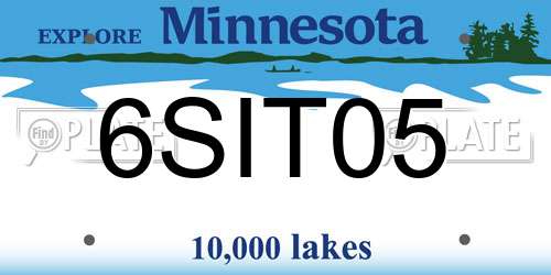 6SIT05 Minnesota License Plate
