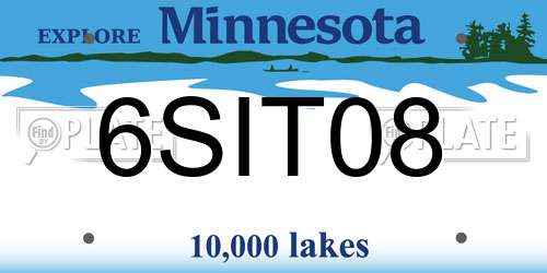 6SIT08 Minnesota License Plate