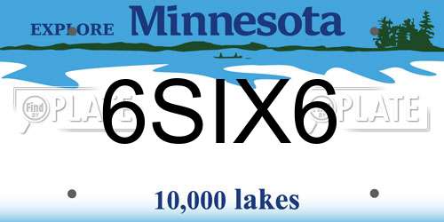 6SIX6 Minnesota License Plate