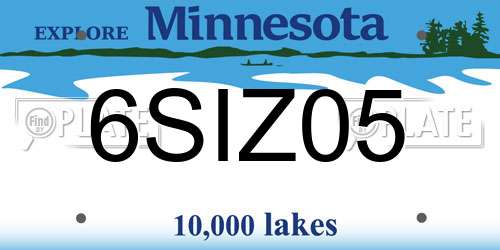 6SIZ05 Minnesota License Plate