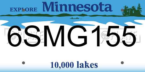 6SMG155 Minnesota License Plate