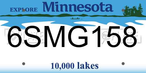 6SMG158 Minnesota License Plate