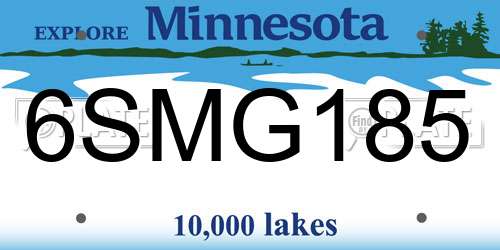 6SMG185 Minnesota License Plate