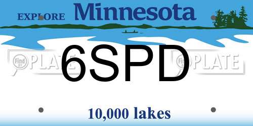 6SPD Minnesota License Plate